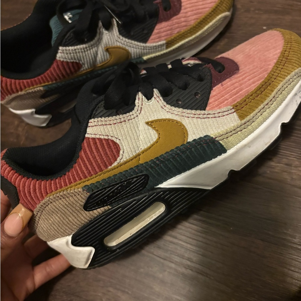 Nike Corduroy Sneakers in Pink, Gold, and Black